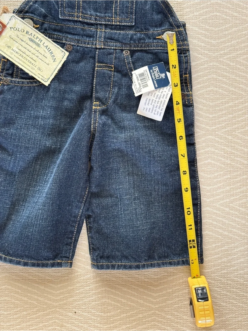 Ralph Lauren Dark Blue Baby Boy/ Baby Girl Denim Overalls 12m